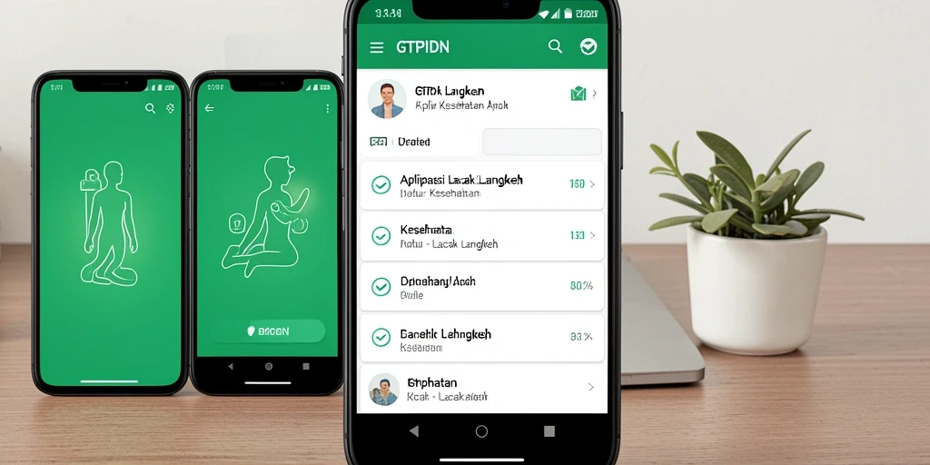 Tampilan antarmuka GTPIDN menunjukkan data langkah dan aktivitas harian.
