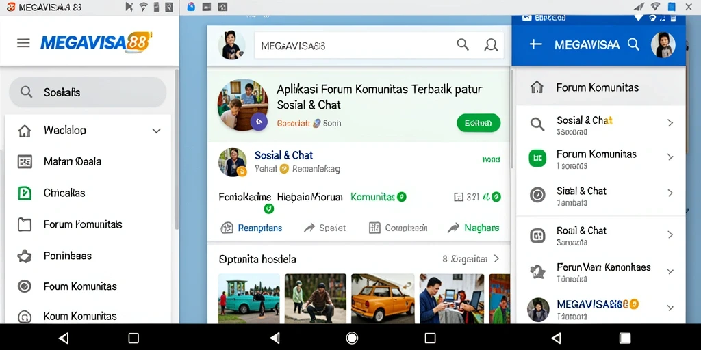 Antarmuka MEGAVISA88 menampilkan berbagai forum komunitas yang aktif.