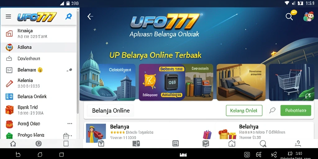 Antarmuka user-friendly aplikasi UFO777 untuk belanja online.