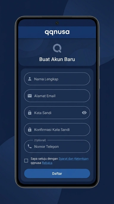 Tampilan halaman daftar qqnusa