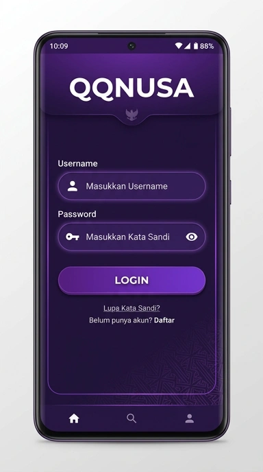 Tampilan halaman login qqnusa